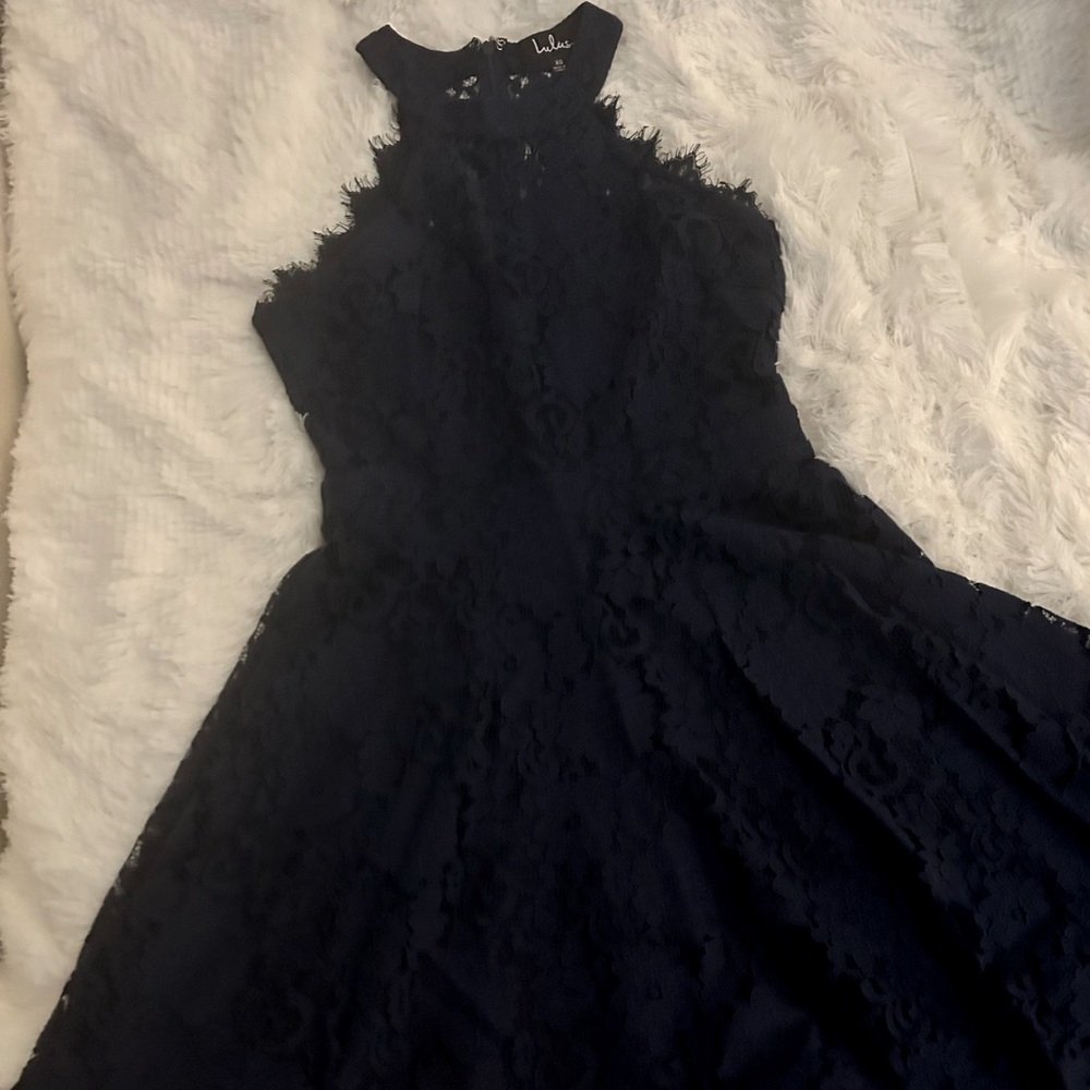 Lulu’s Navy Blue Lace Dress